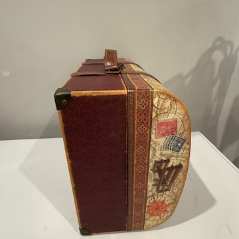 Punch Studio Vintage Old World Map Paperboard Suitcase - Picture 4 of 8